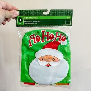 VTG New Holiday Time Christmas Santa Windsock Decor 35" NOS